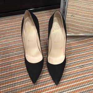 Louboutin suede black heels